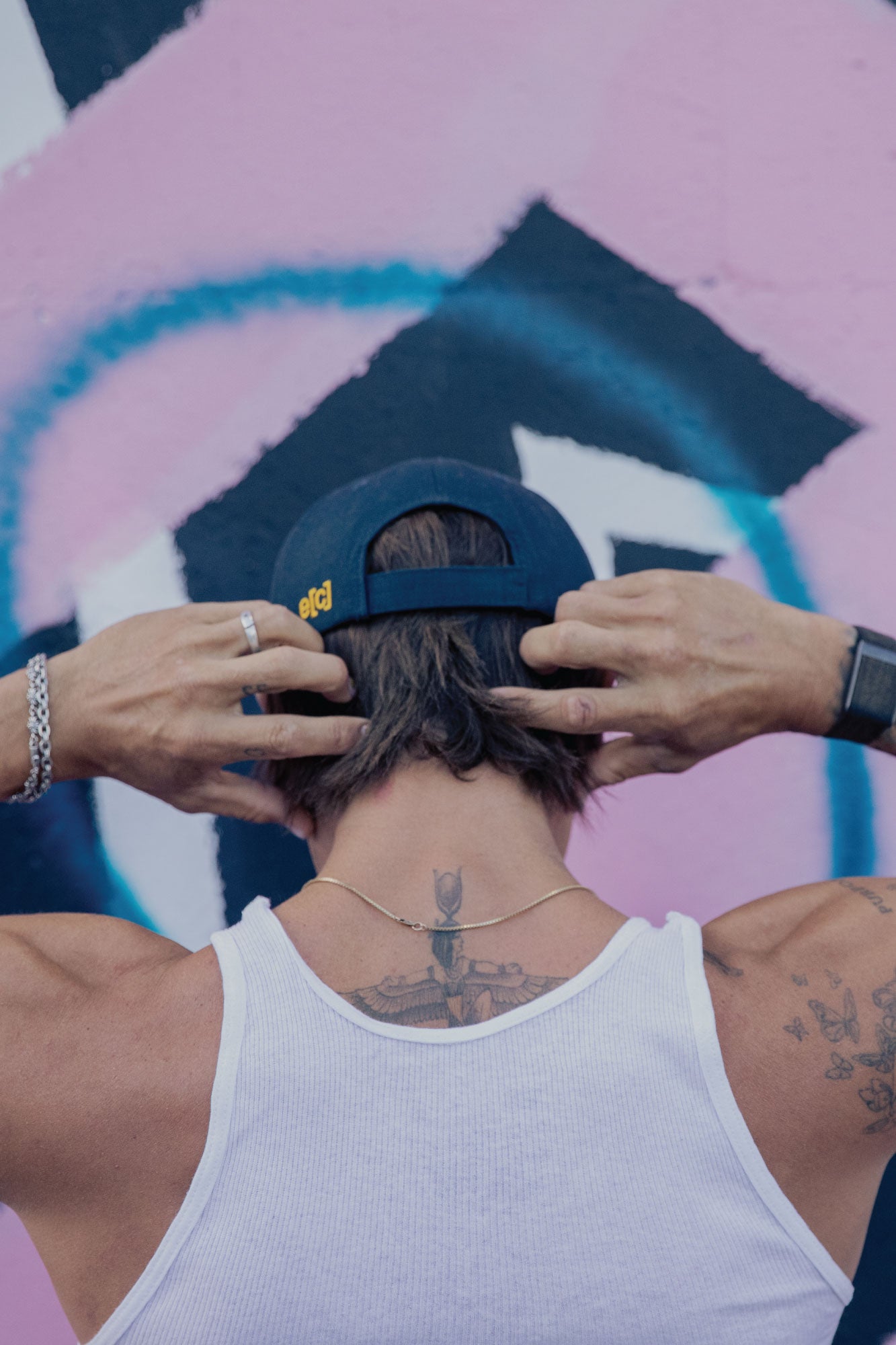 Streetwear Design Studio Headpiece - Navy/Yellow